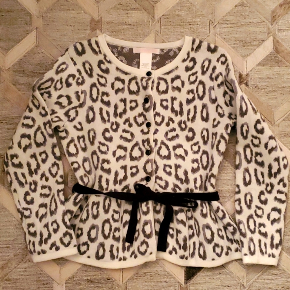 Janie and Jack snow leopard sweater.  EUC.